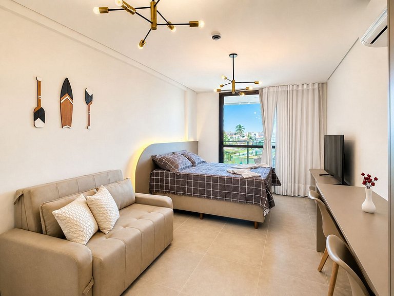 Studio Muro Alto | Resort com lazer completo
