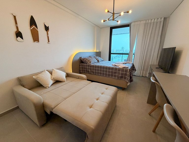 Studio Muro Alto | Resort com lazer completo