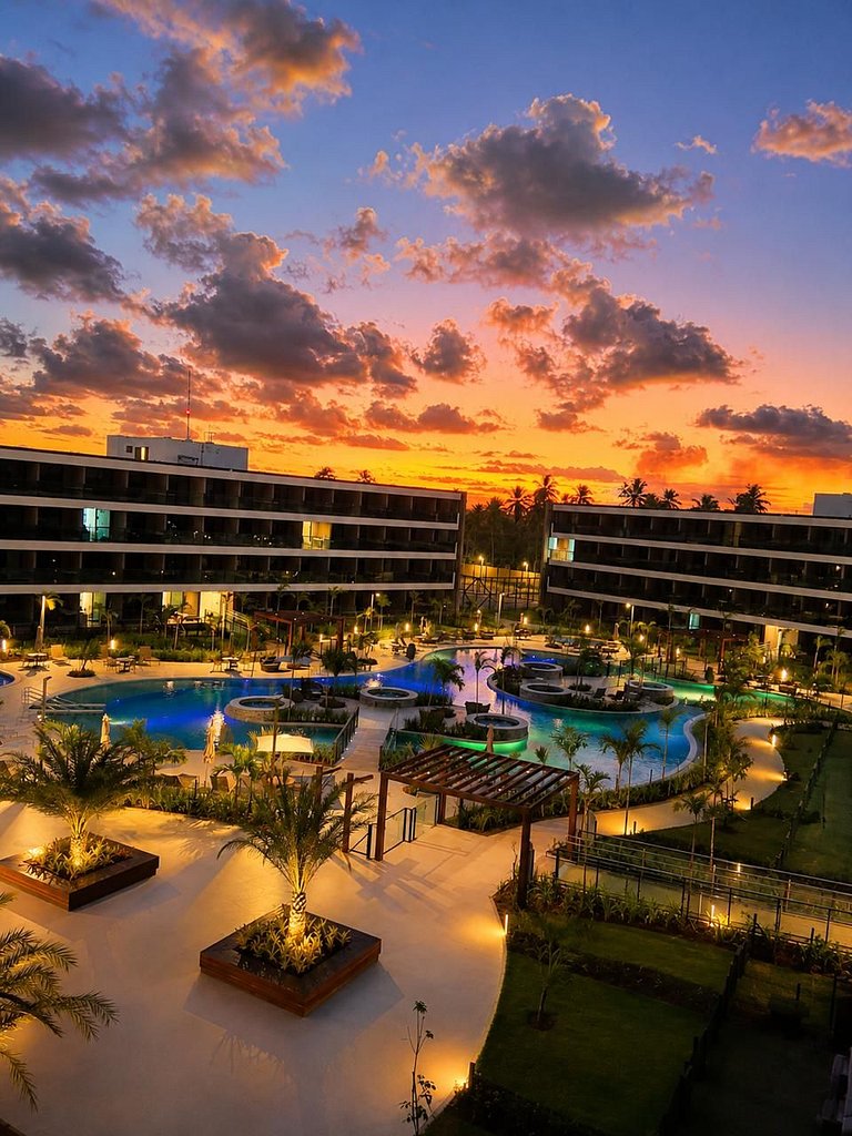 Studio Muro Alto | Resort com lazer completo