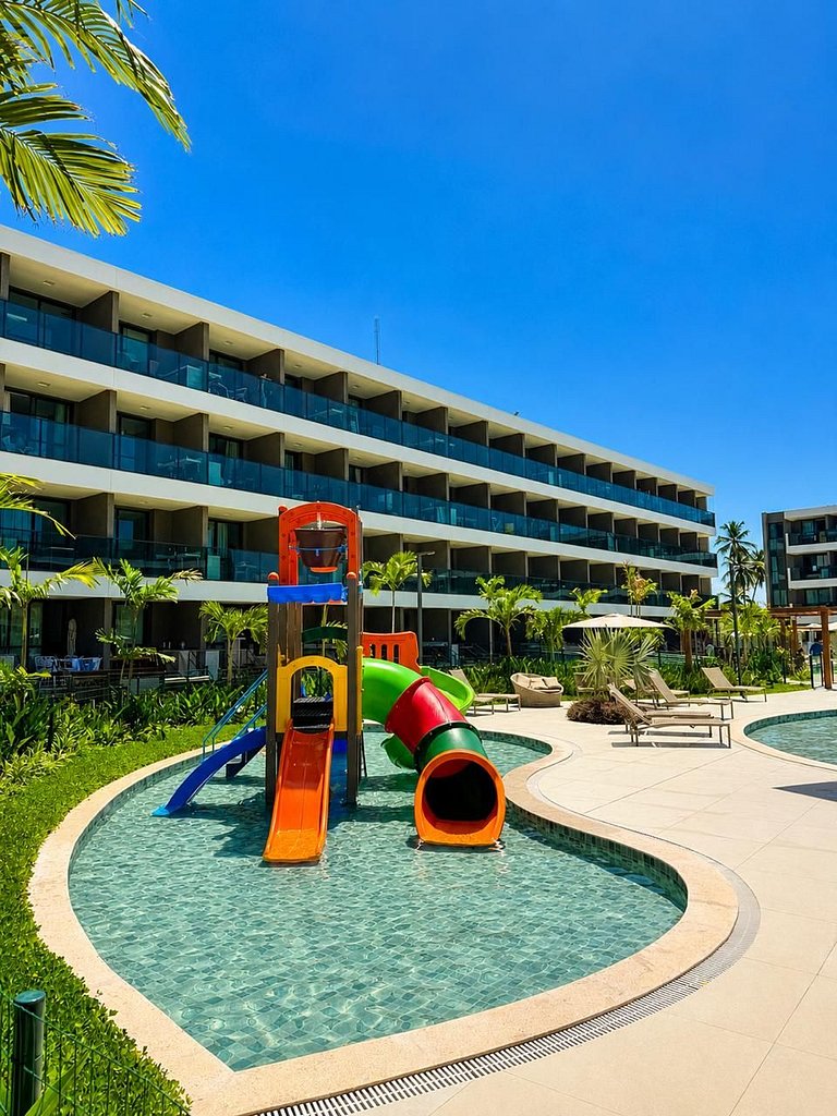 Studio Muro Alto | Resort com lazer completo