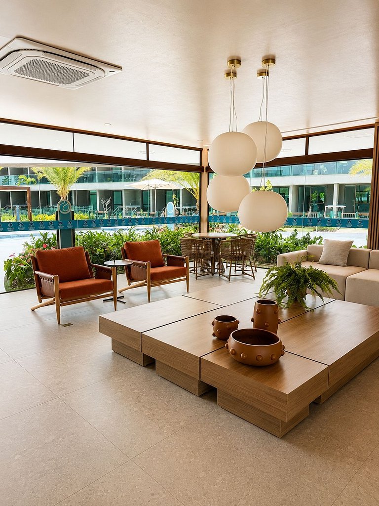 Studio Muro Alto | Resort com lazer completo
