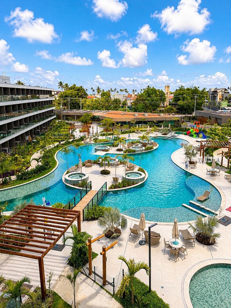 Studio Muro Alto | Resort com lazer completo